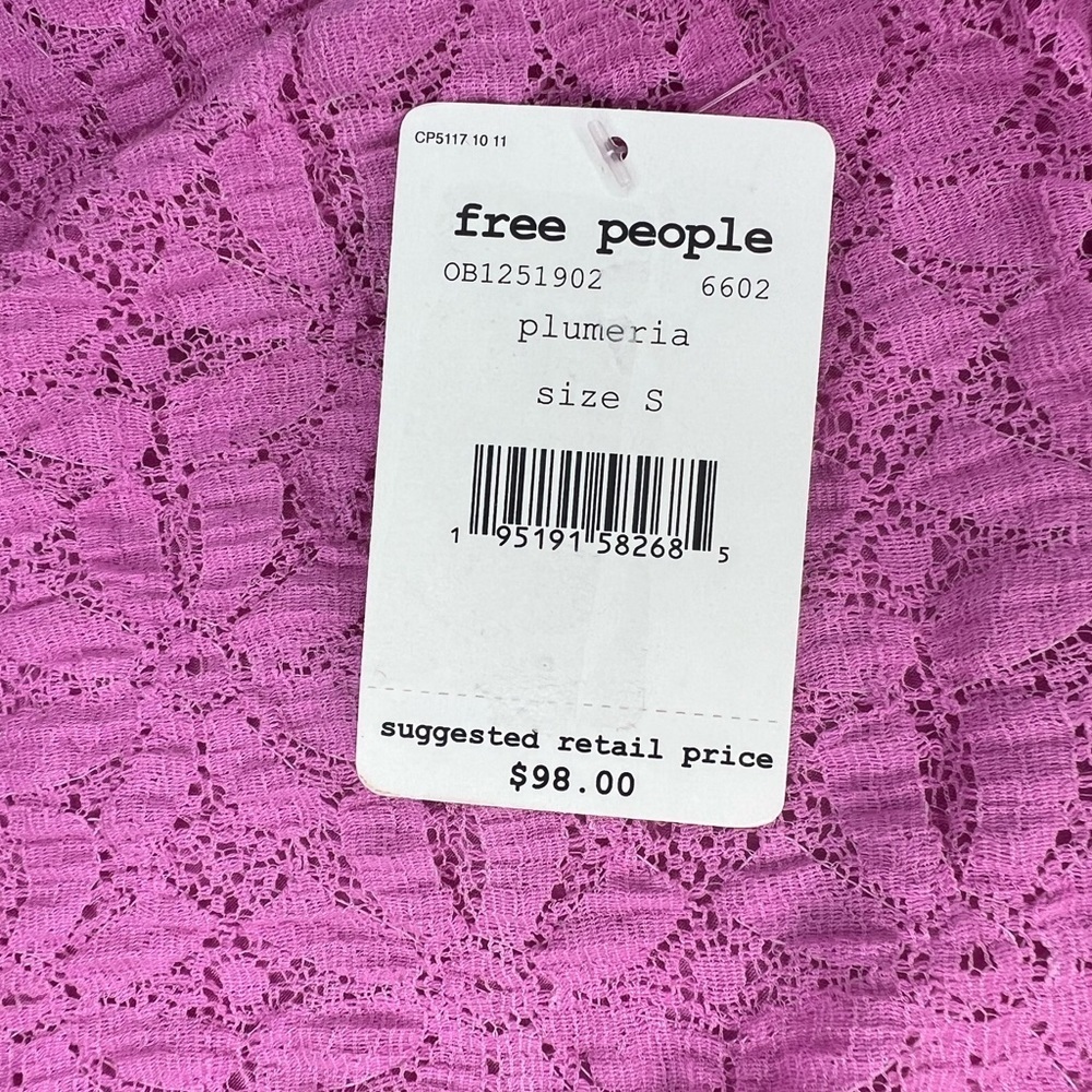 NWT Free People Plumeria Tea Time Cropped Lace Blouse Size Small - Picture 6 of 8